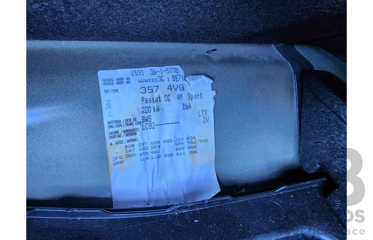 11/2010 Volkswagen Passat Cc V6 FSI 3C MY11 4d Coupe Grey 3.6L