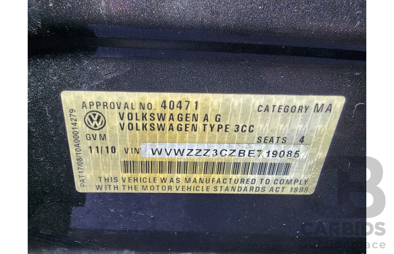 11/2010 Volkswagen Passat Cc V6 FSI 3C MY11 4d Coupe Grey 3.6L