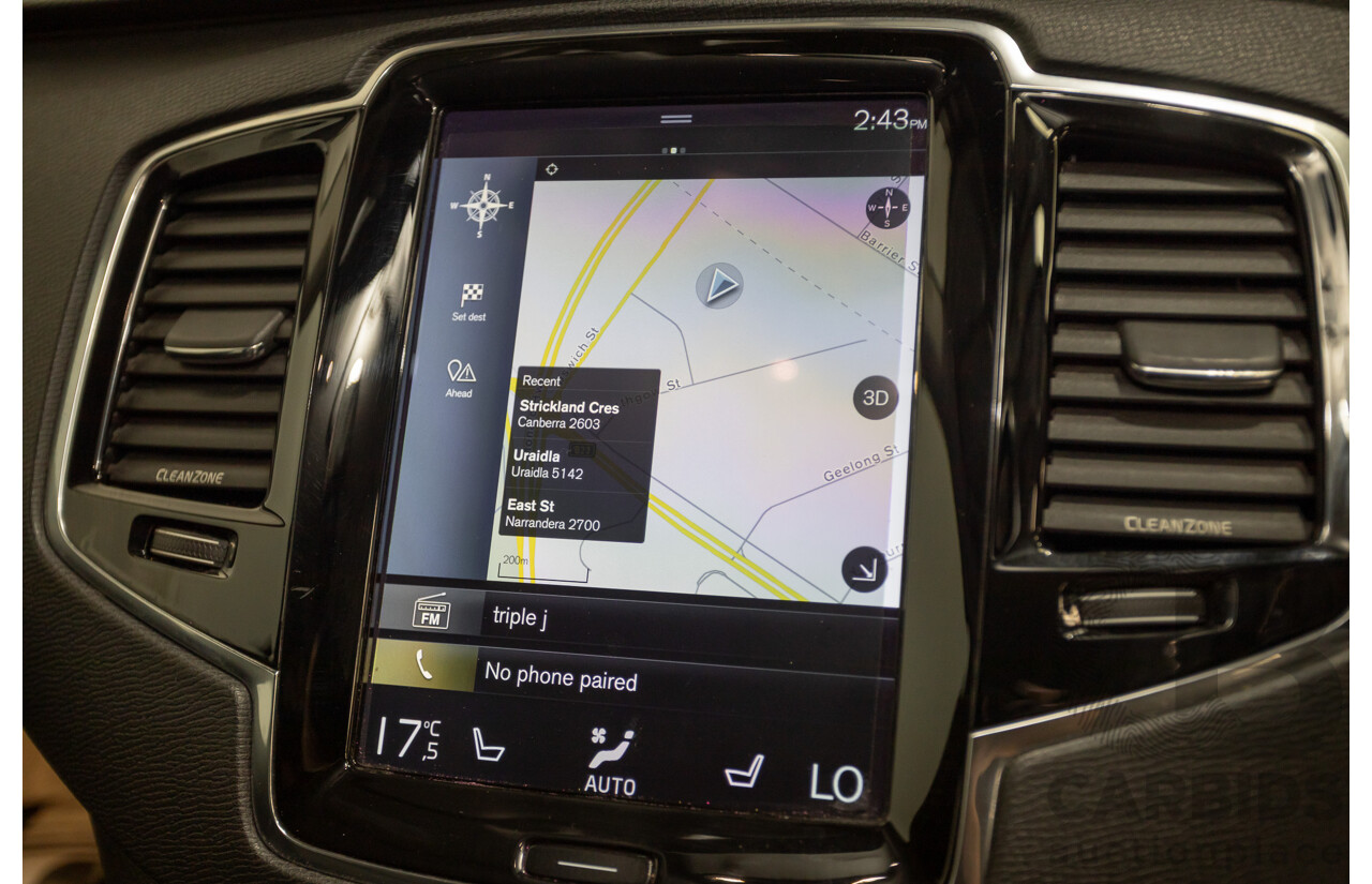 1/2016 Volvo XC90 D5 2.0 Inscription (AWD) 256 MY16 4D Wagon Electric Silver Metallic Twin Tubro Diesel 2.0L