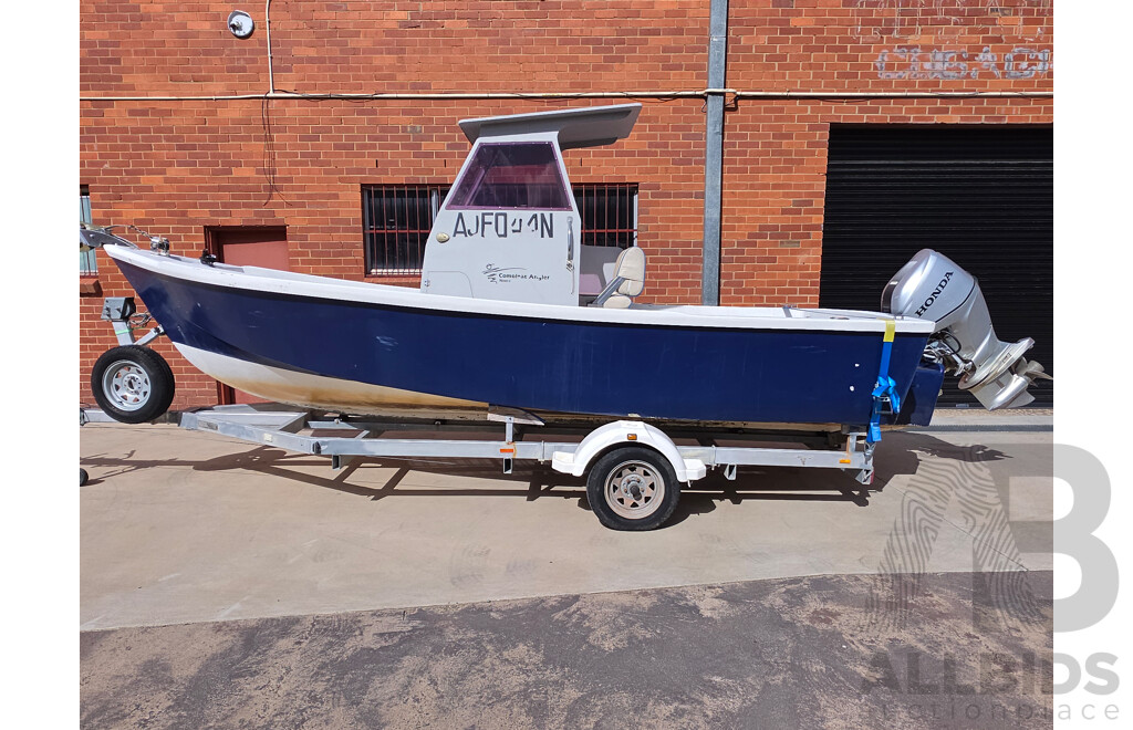 6m Custom Build Centre Console Fibreglass Boat with 60hp Honda Outboard and Trailer