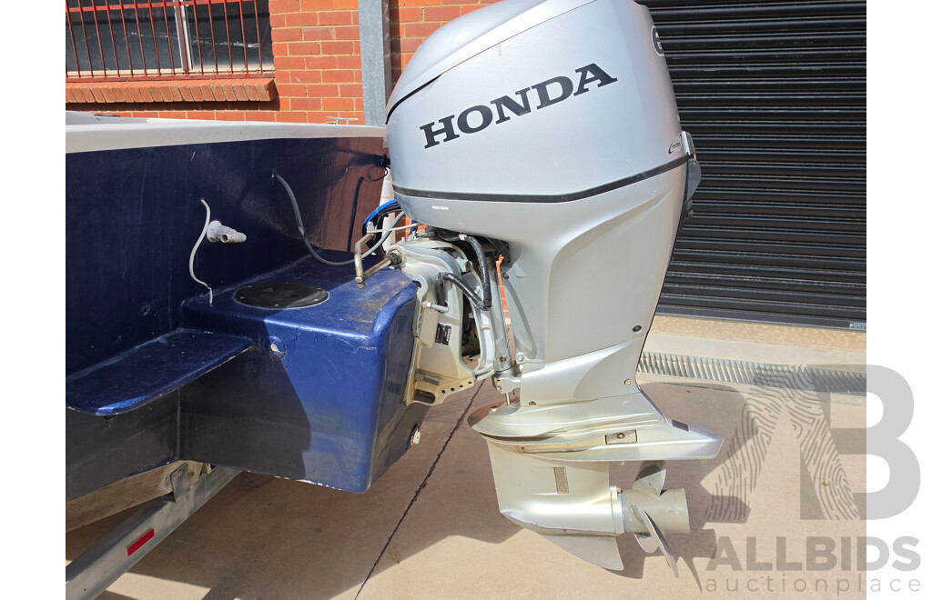 6m Custom Build Centre Console Fibreglass Boat with 60hp Honda Outboard and Trailer