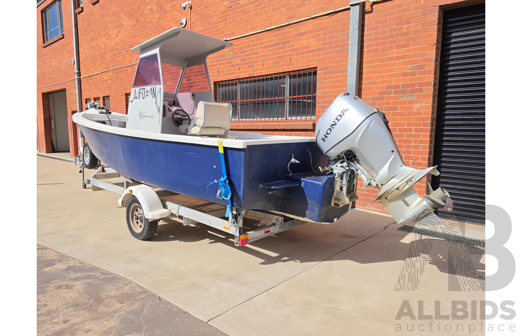 6m Custom Build Centre Console Fibreglass Boat with 60hp Honda Outboard and Trailer