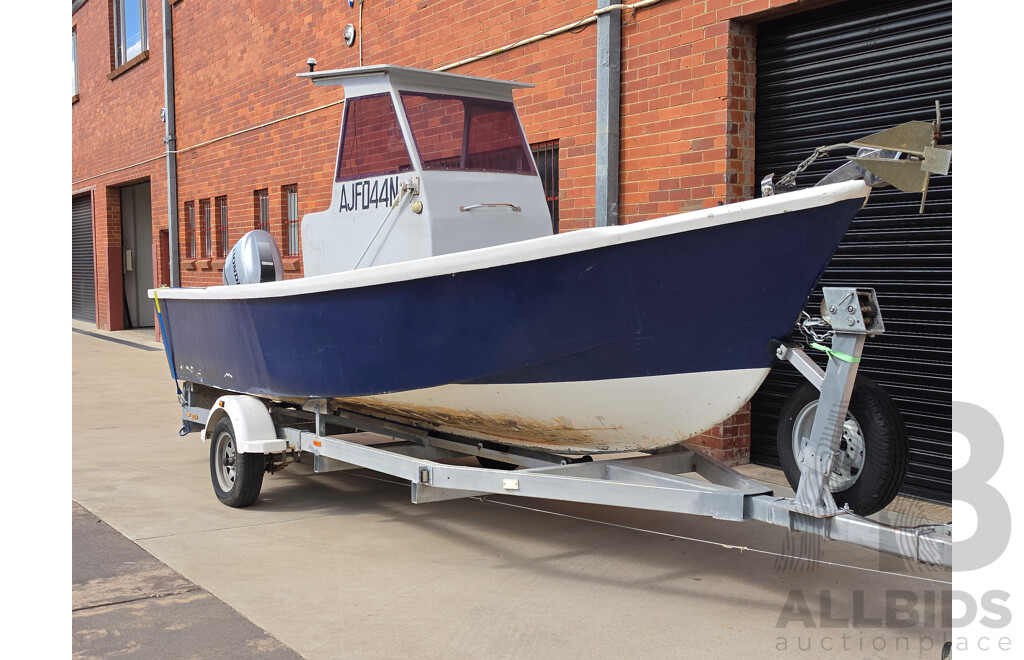 6m Custom Build Centre Console Fibreglass Boat with 60hp Honda Outboard and Trailer