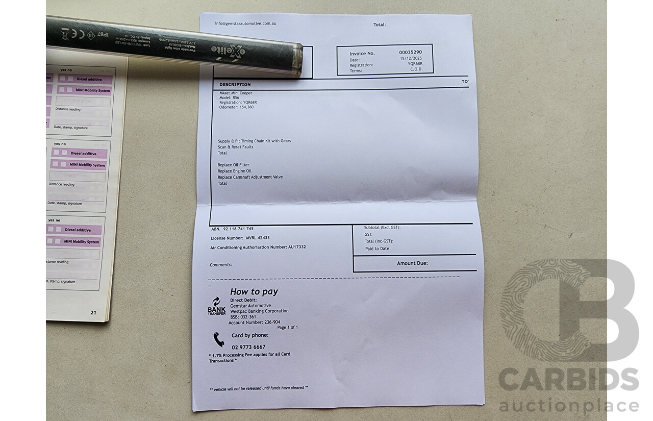 5/2008 Mini Cooper  R56 2d Hatchback Black 1.6L