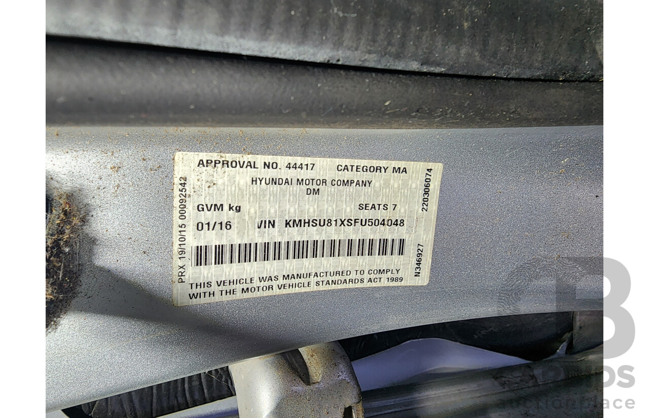 1/2016 Hyundai Santa Fe Elite CRDi (4x4) DM MY15 4d Wagon Silver 2.2L