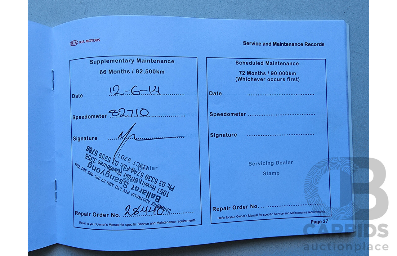 8/2011 Kia Grand Carnival Si VQ MY11 4d Wagon Silver 3.5L