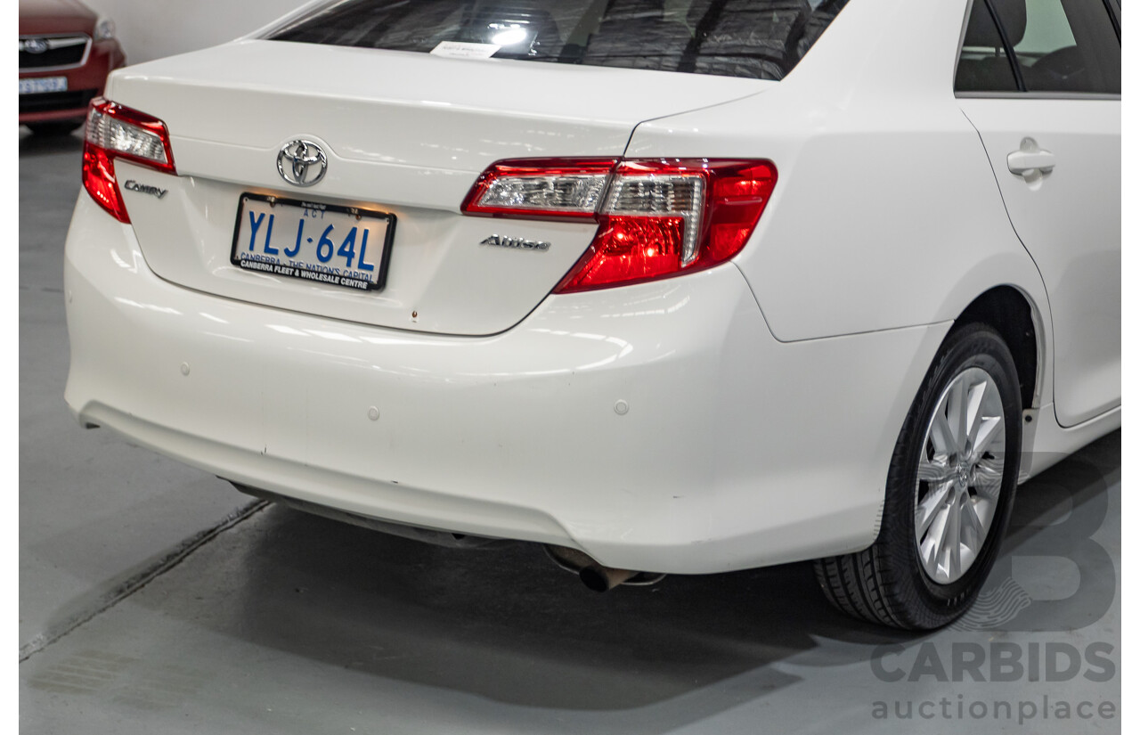 12/2011 Toyota Camry Altise ASV50R 4D Sedan White 2.5L