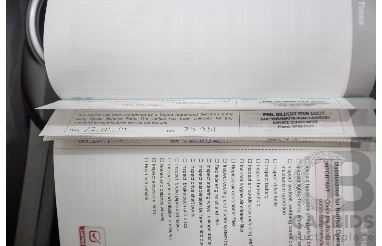 12/2011 Toyota Camry Altise ASV50R 4D Sedan White 2.5L