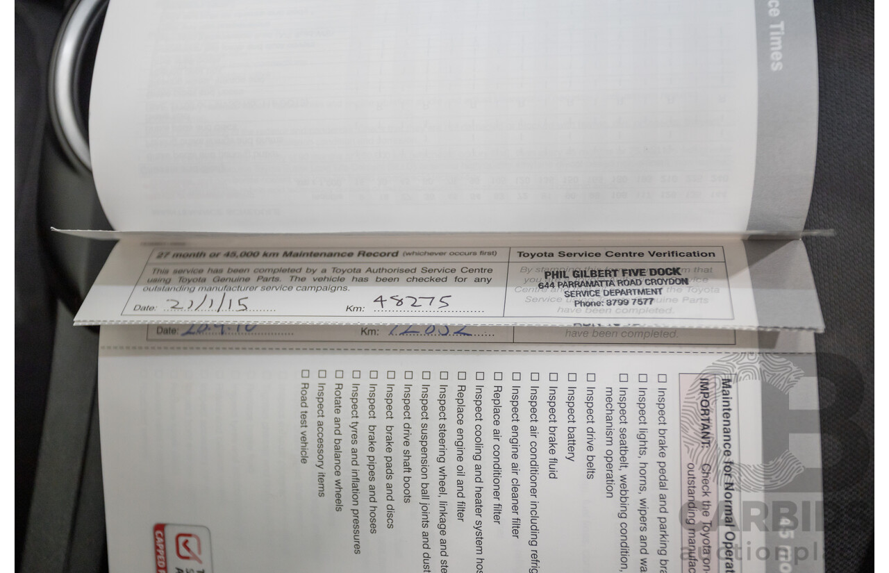 12/2011 Toyota Camry Altise ASV50R 4D Sedan White 2.5L