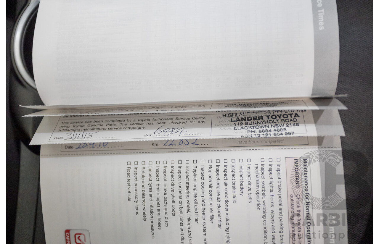 12/2011 Toyota Camry Altise ASV50R 4D Sedan White 2.5L