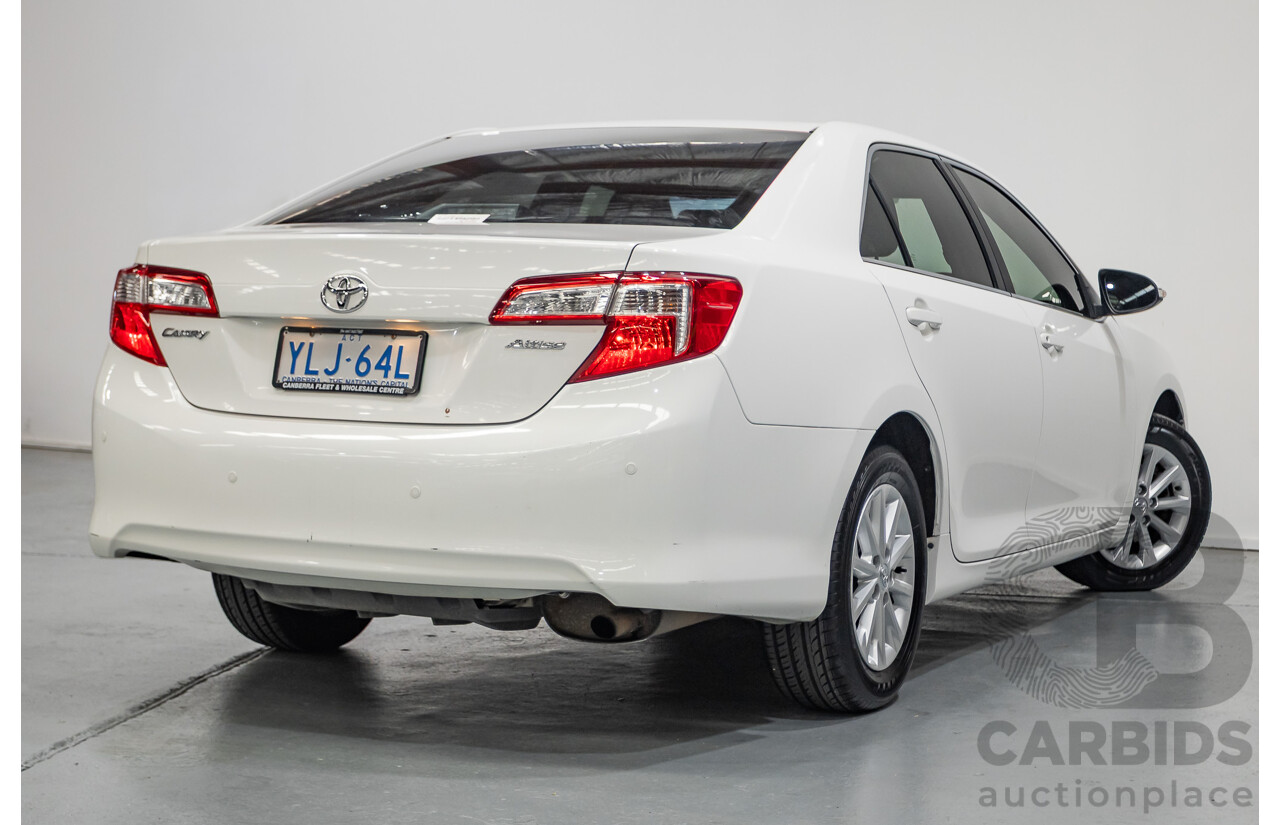 12/2011 Toyota Camry Altise ASV50R 4D Sedan White 2.5L