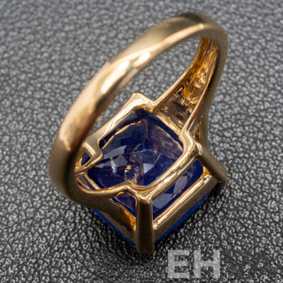 14ct Yellow Gold Tanzanite & Diamonds Ring with Valuation - Size P