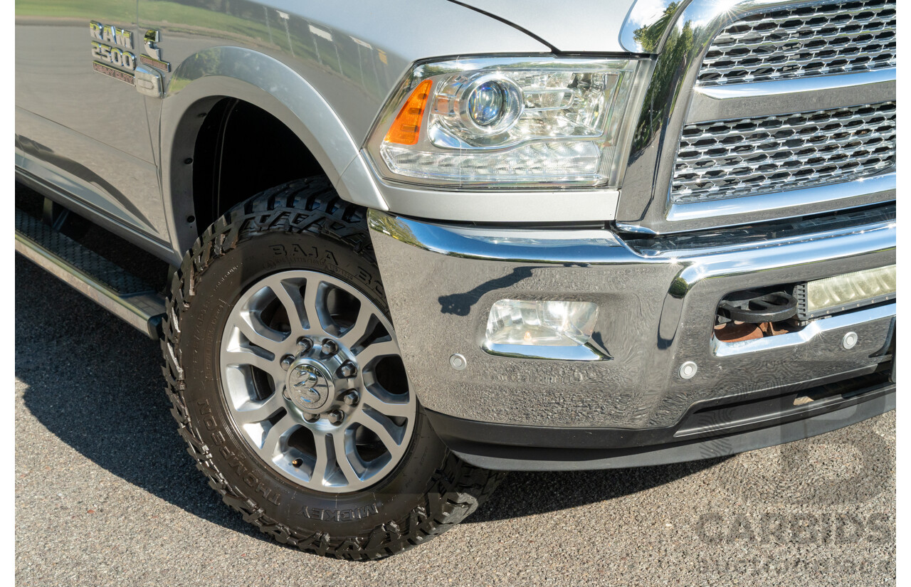 10/2017 (ASV) Dodge Ram 2500 HD Laramie RamBox (4x4) 4d Crew Cab Utility Bright Silver Metallic Turbo Diesel Cummins 6.7L