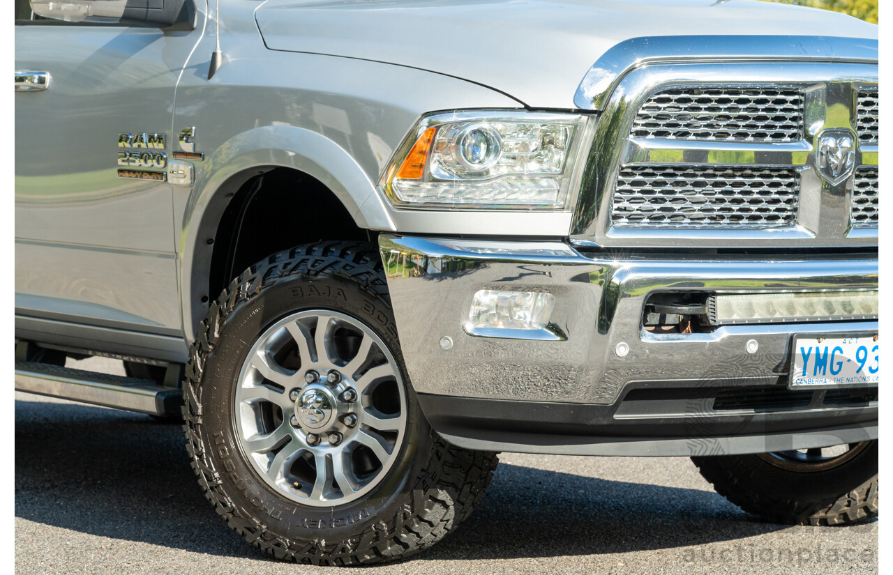 10/2017 (ASV) Dodge Ram 2500 HD Laramie RamBox (4x4) 4d Crew Cab Utility Bright Silver Metallic Turbo Diesel Cummins 6.7L