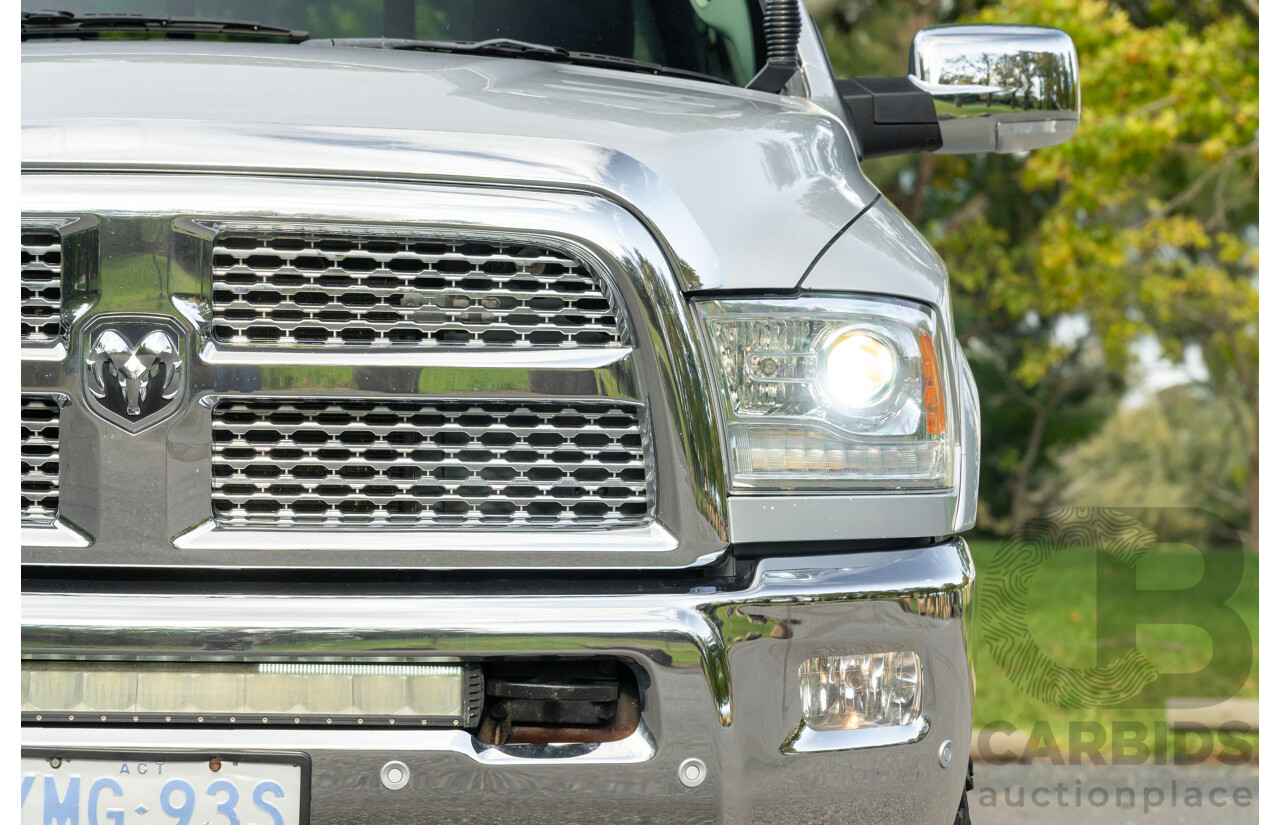 10/2017 (ASV) Dodge Ram 2500 HD Laramie RamBox (4x4) 4d Crew Cab Utility Bright Silver Metallic Turbo Diesel Cummins 6.7L