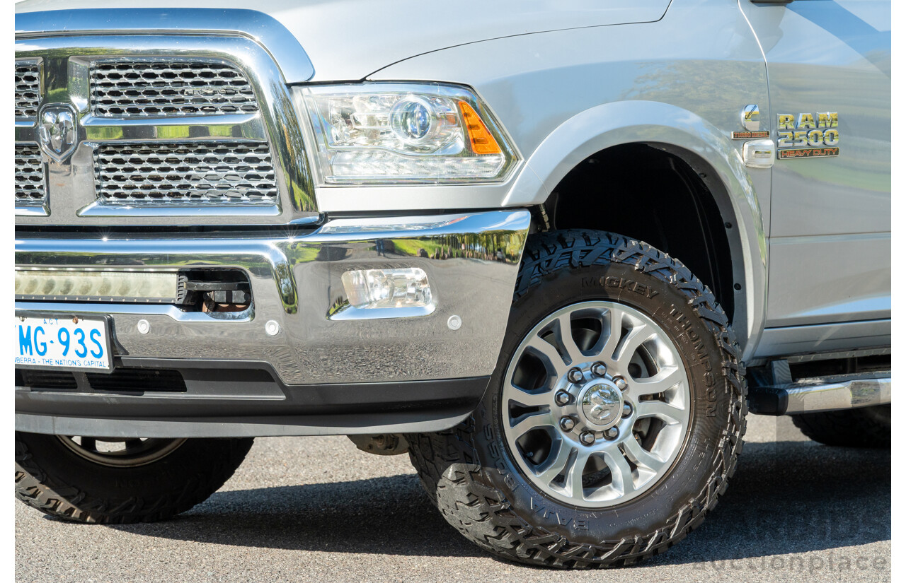 10/2017 (ASV) Dodge Ram 2500 HD Laramie RamBox (4x4) 4d Crew Cab Utility Bright Silver Metallic Turbo Diesel Cummins 6.7L