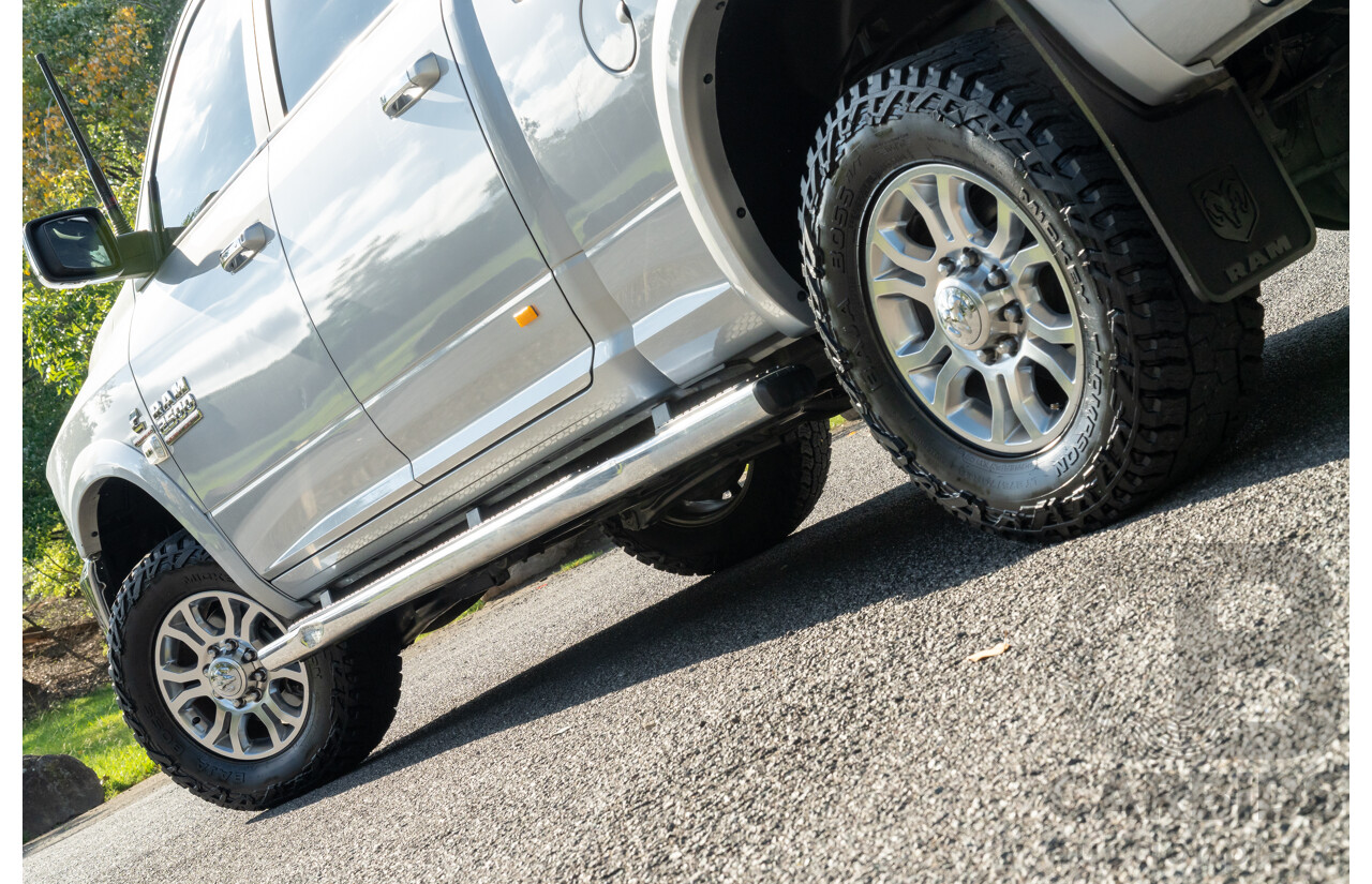 10/2017 (ASV) Dodge Ram 2500 HD Laramie RamBox (4x4) 4d Crew Cab Utility Bright Silver Metallic Turbo Diesel Cummins 6.7L