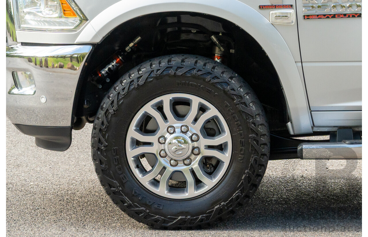 10/2017 (ASV) Dodge Ram 2500 HD Laramie RamBox (4x4) 4d Crew Cab Utility Bright Silver Metallic Turbo Diesel Cummins 6.7L