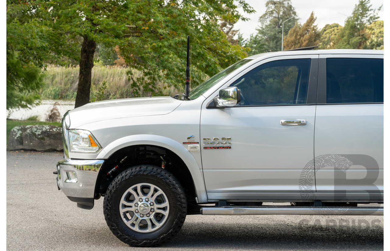 10/2017 (ASV) Dodge Ram 2500 HD Laramie RamBox (4x4) 4d Crew Cab Utility Bright Silver Metallic Turbo Diesel Cummins 6.7L