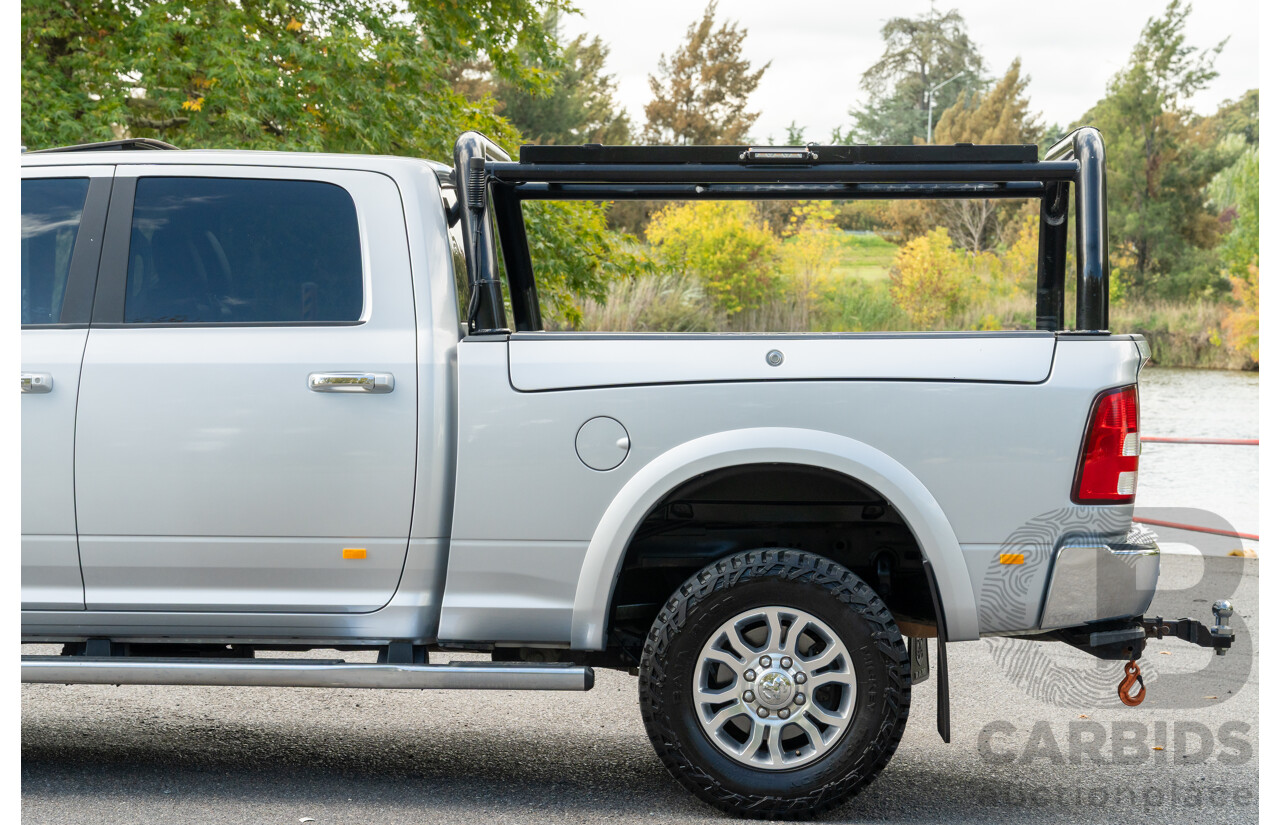 10/2017 (ASV) Dodge Ram 2500 HD Laramie RamBox (4x4) 4d Crew Cab Utility Bright Silver Metallic Turbo Diesel Cummins 6.7L