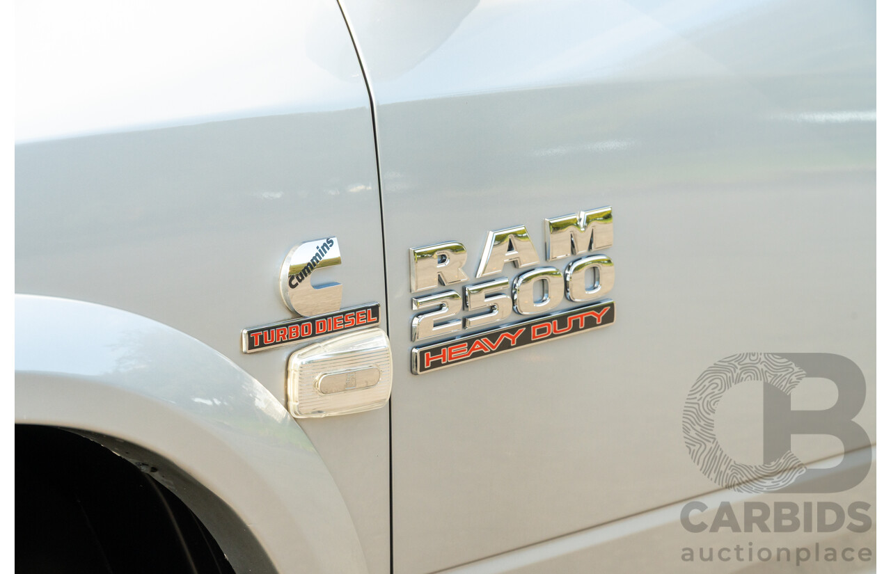 10/2017 (ASV) Dodge Ram 2500 HD Laramie RamBox (4x4) 4d Crew Cab Utility Bright Silver Metallic Turbo Diesel Cummins 6.7L