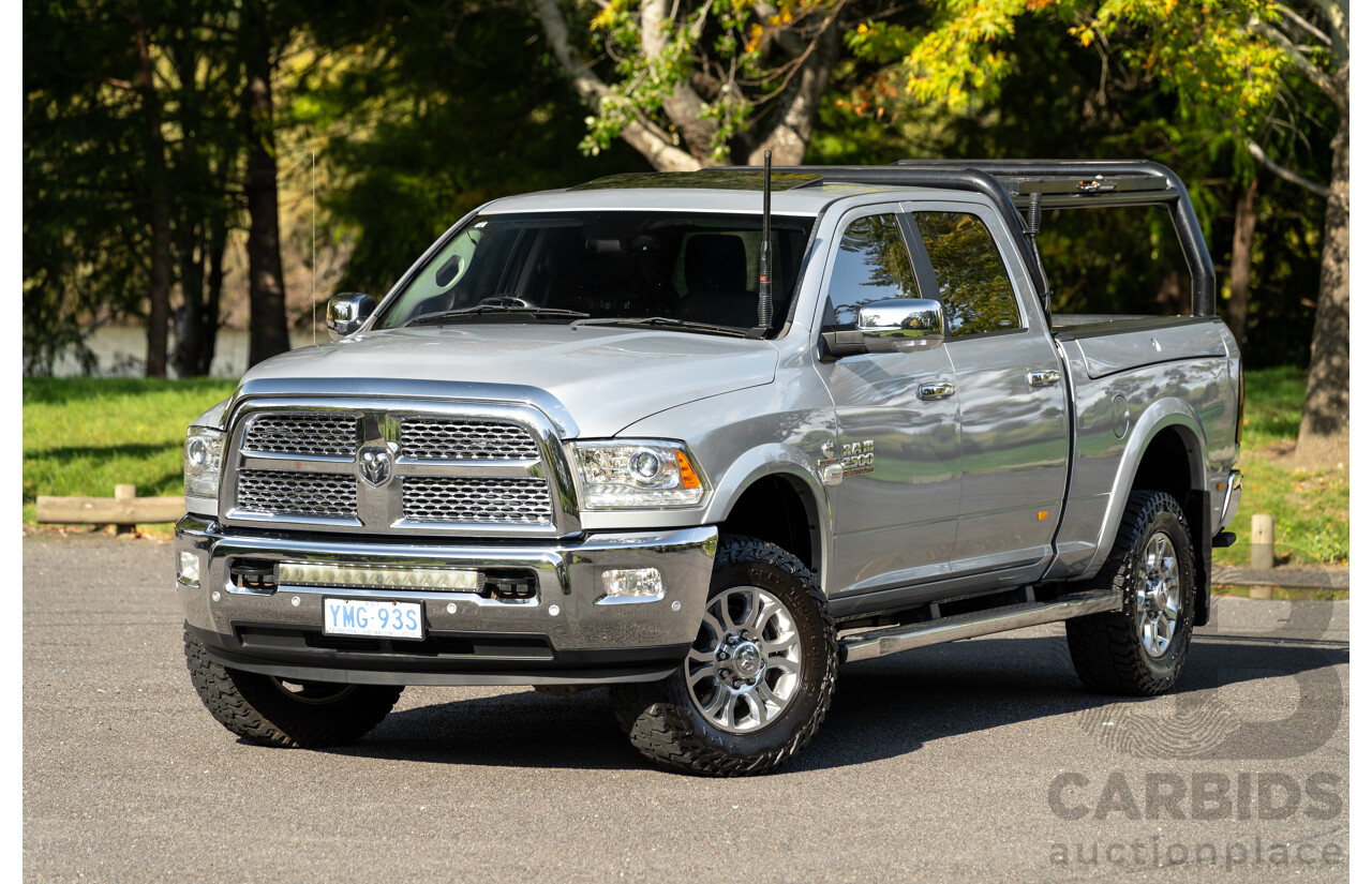 10/2017 (ASV) Dodge Ram 2500 HD Laramie RamBox (4x4) 4d Crew Cab Utility Bright Silver Metallic Turbo Diesel Cummins 6.7L