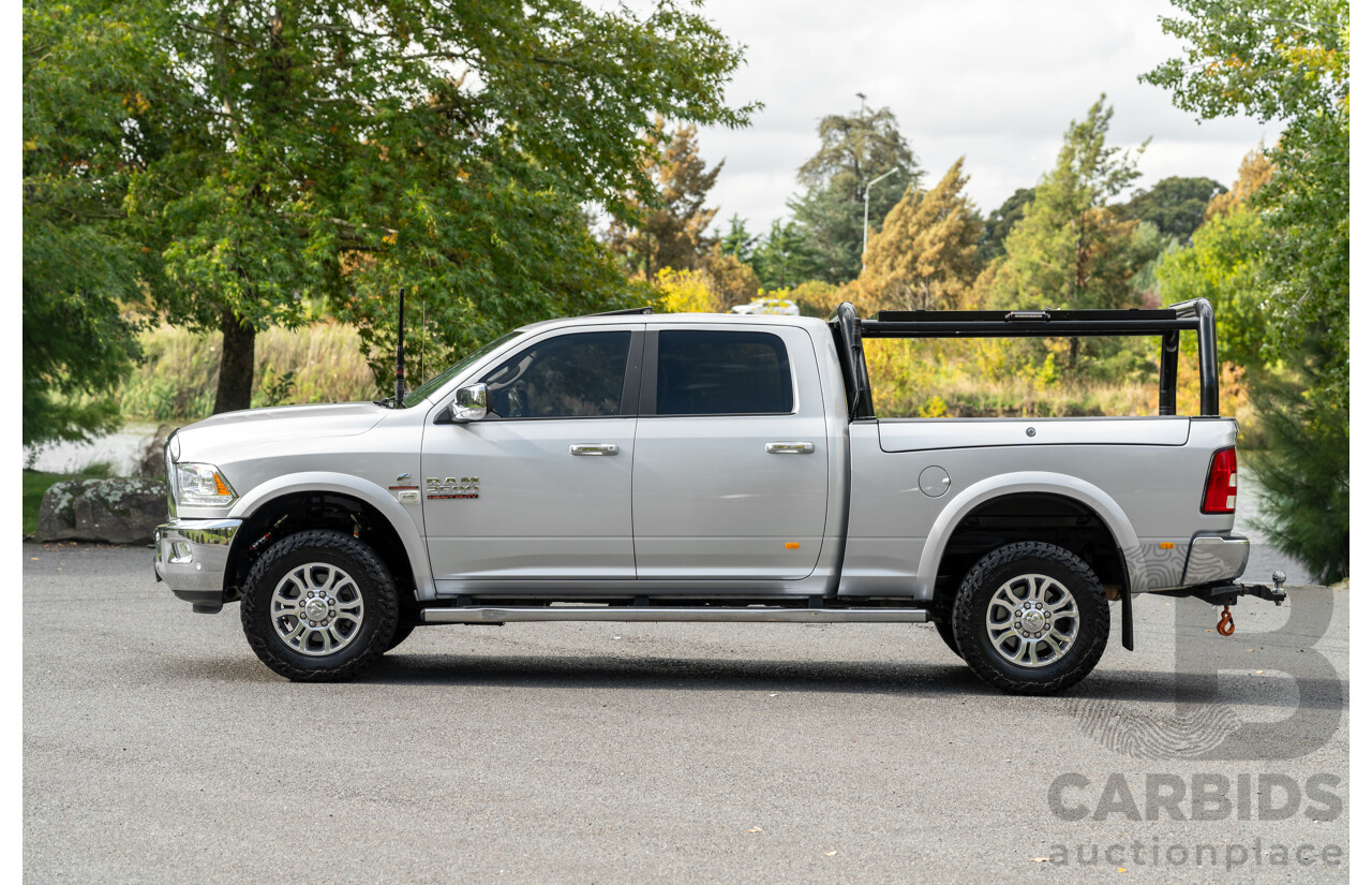 10/2017 (ASV) Dodge Ram 2500 HD Laramie RamBox (4x4) 4d Crew Cab Utility Bright Silver Metallic Turbo Diesel Cummins 6.7L