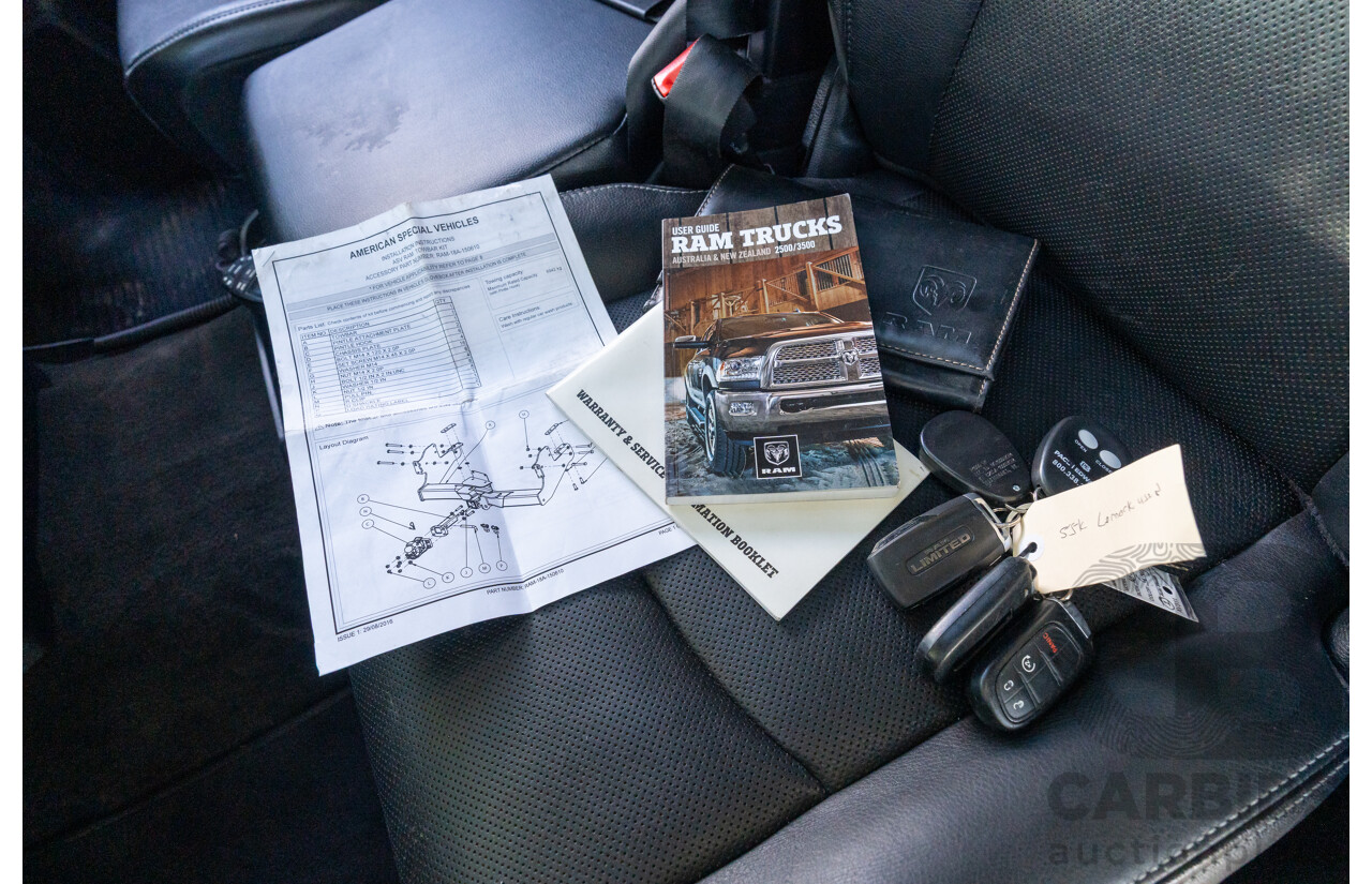 10/2017 (ASV) Dodge Ram 2500 HD Laramie RamBox (4x4) 4d Crew Cab Utility Bright Silver Metallic Turbo Diesel Cummins 6.7L