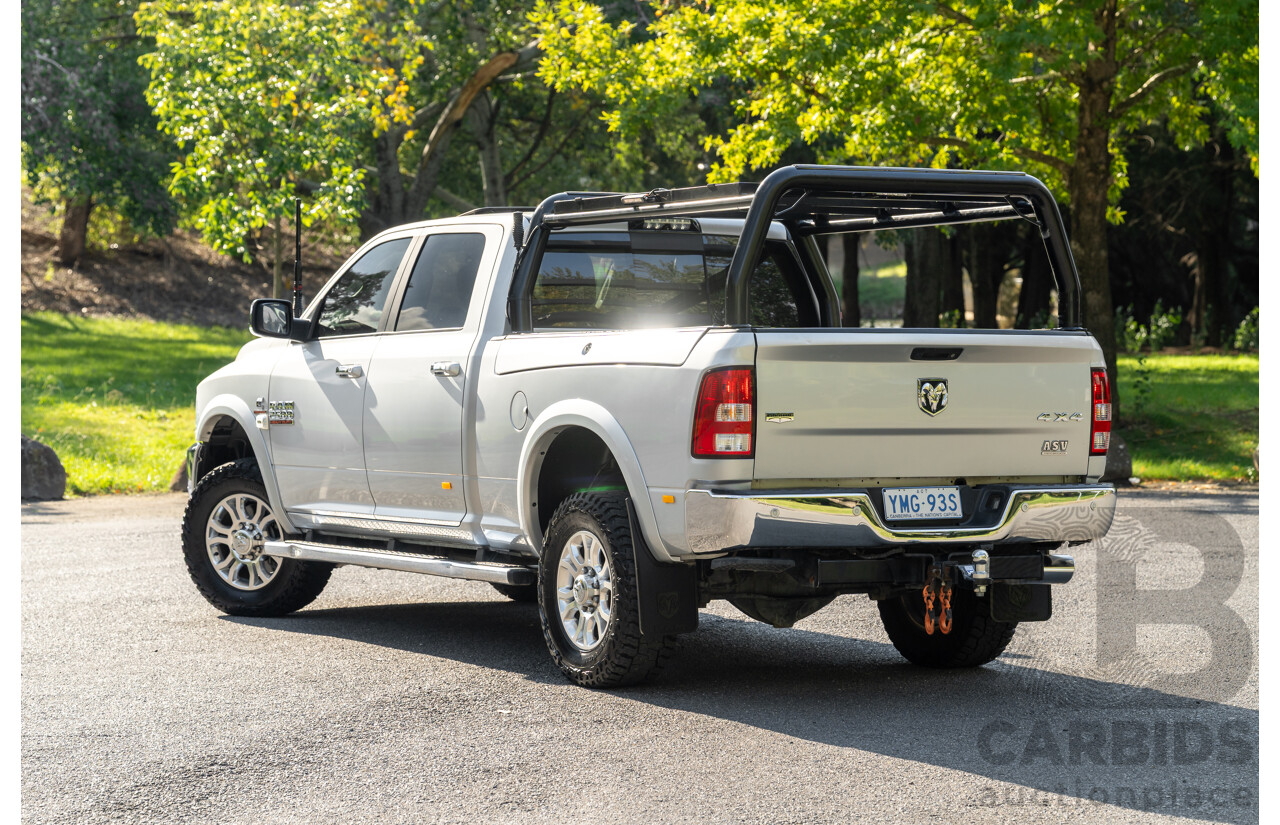 10/2017 (ASV) Dodge Ram 2500 HD Laramie RamBox (4x4) 4d Crew Cab Utility Bright Silver Metallic Turbo Diesel Cummins 6.7L