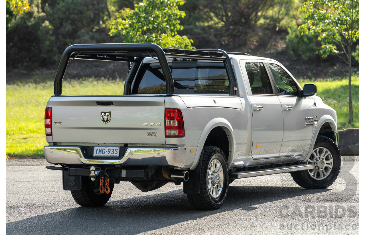 10/2017 (ASV) Dodge Ram 2500 HD Laramie RamBox (4x4) 4d Crew Cab Utility Bright Silver Metallic Turbo Diesel Cummins 6.7L