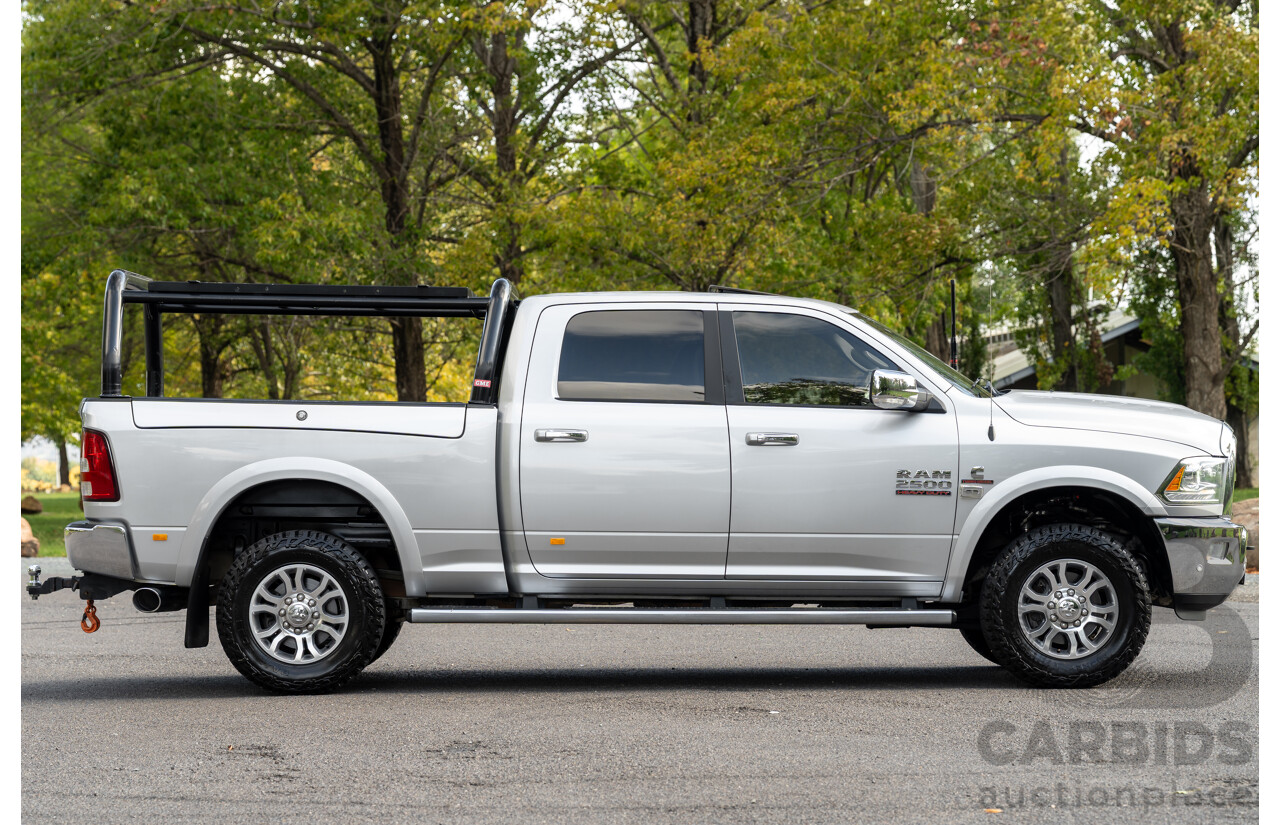 10/2017 (ASV) Dodge Ram 2500 HD Laramie RamBox (4x4) 4d Crew Cab Utility Bright Silver Metallic Turbo Diesel Cummins 6.7L