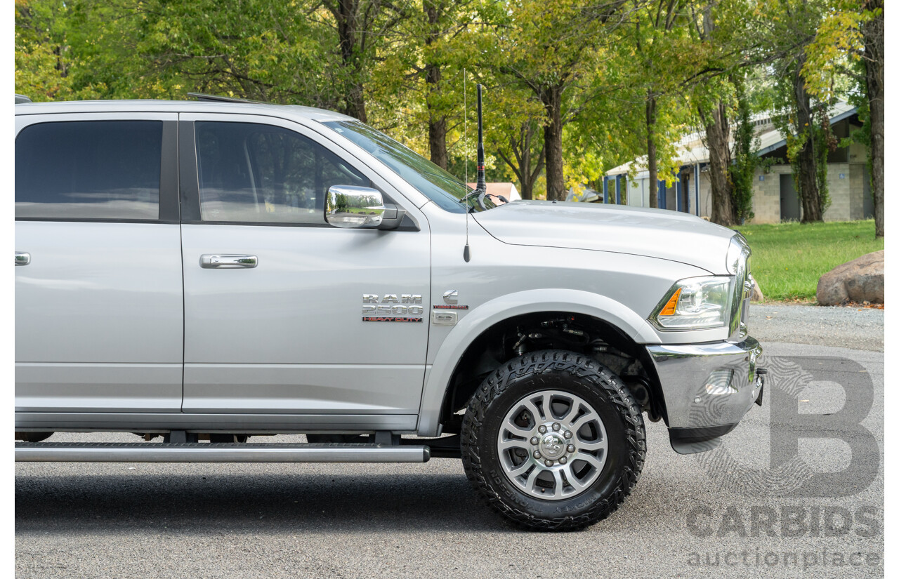 10/2017 (ASV) Dodge Ram 2500 HD Laramie RamBox (4x4) 4d Crew Cab Utility Bright Silver Metallic Turbo Diesel Cummins 6.7L