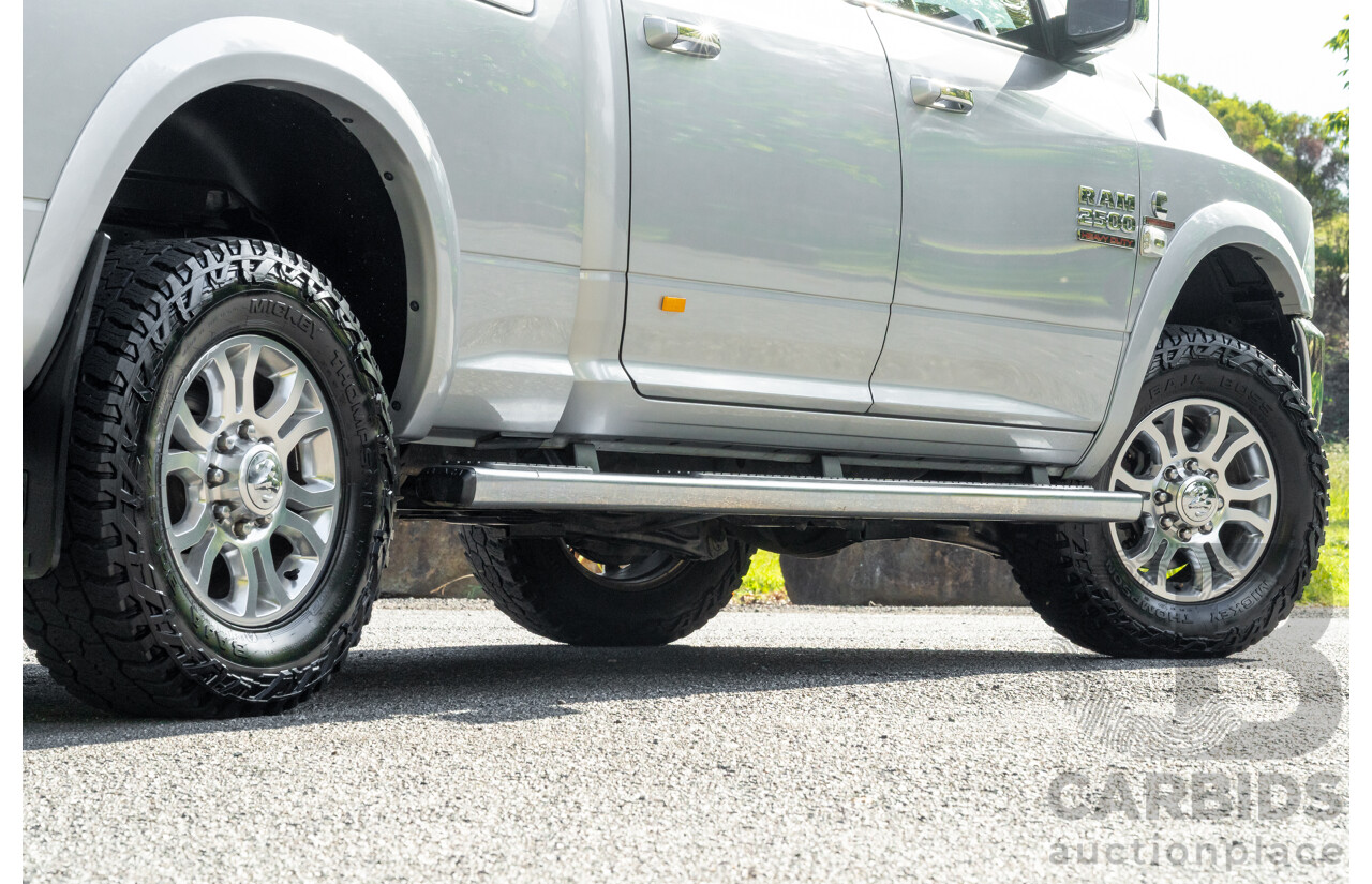 10/2017 (ASV) Dodge Ram 2500 HD Laramie RamBox (4x4) 4d Crew Cab Utility Bright Silver Metallic Turbo Diesel Cummins 6.7L