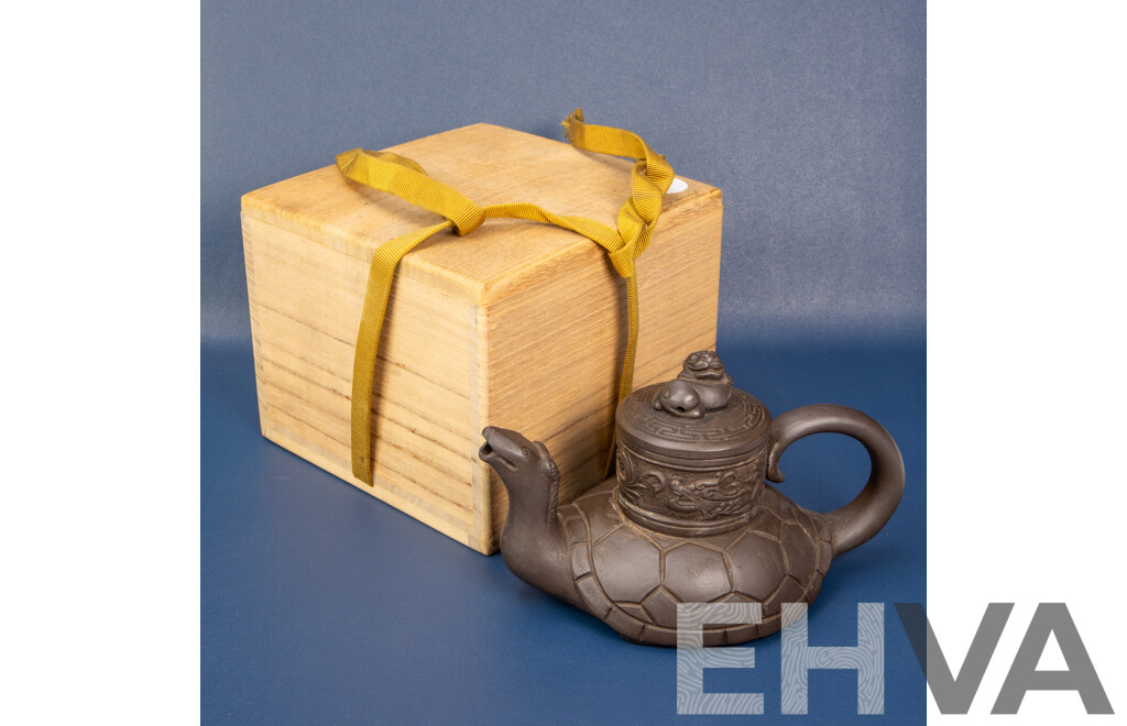 Chinese Yixing Zisha Clay Teapot in Dragon Turtle Form