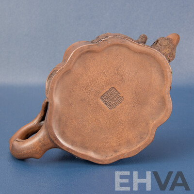 Chinese Yixing Zisha Clay Teapot in Tree Stump Form