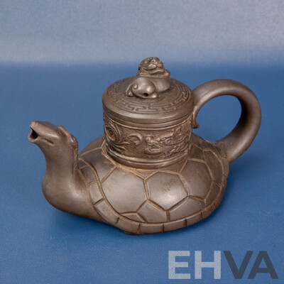 Chinese Yixing Zisha Clay Teapot in Dragon Turtle Form