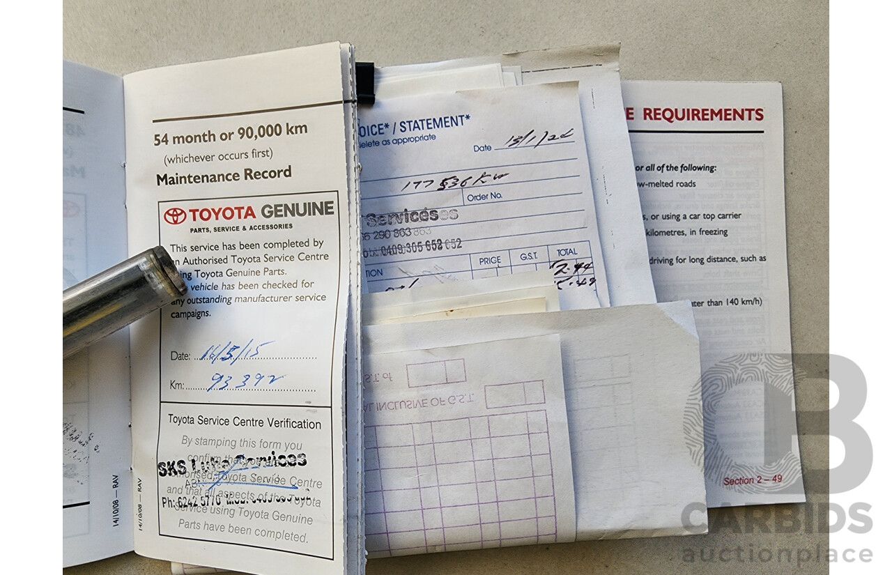 7/2009 Toyota Rav4 SX6 GSA33R 08 UPGRADE 4d Wagon Blue 3.5L