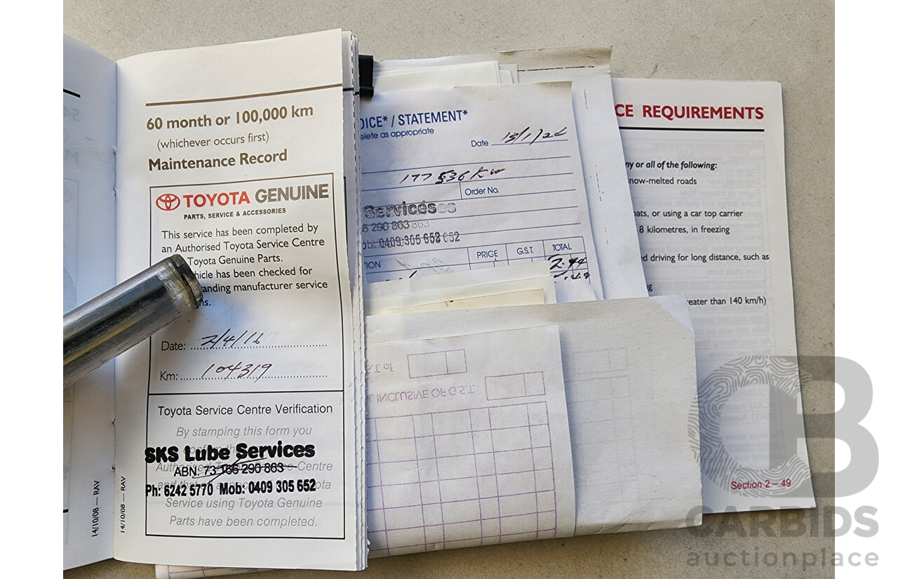 7/2009 Toyota Rav4 SX6 GSA33R 08 UPGRADE 4d Wagon Blue 3.5L