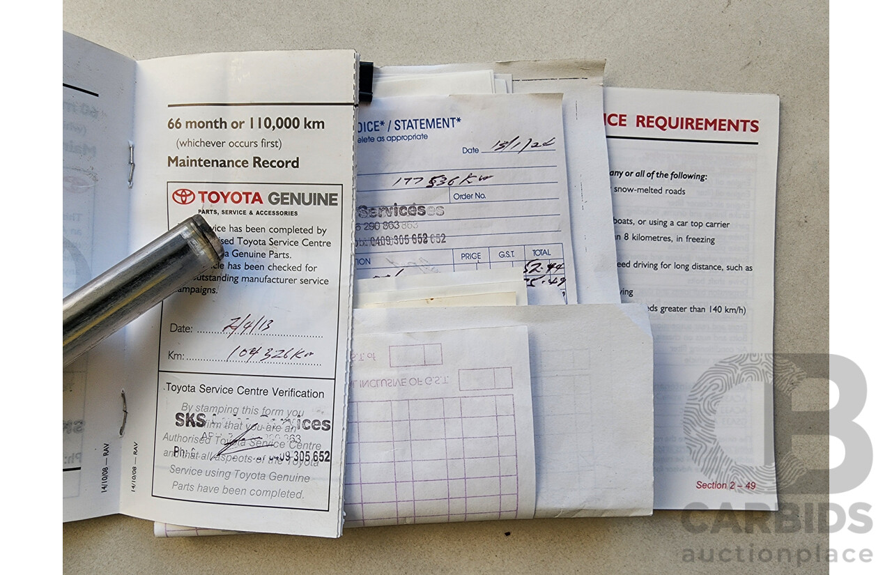 7/2009 Toyota Rav4 SX6 GSA33R 08 UPGRADE 4d Wagon Blue 3.5L