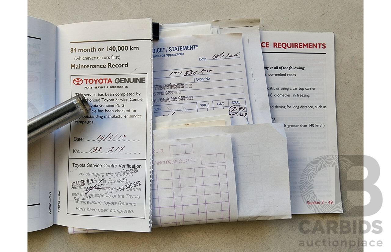 7/2009 Toyota Rav4 SX6 GSA33R 08 UPGRADE 4d Wagon Blue 3.5L