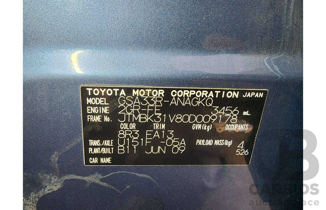 7/2009 Toyota Rav4 SX6 GSA33R 08 UPGRADE 4d Wagon Blue 3.5L