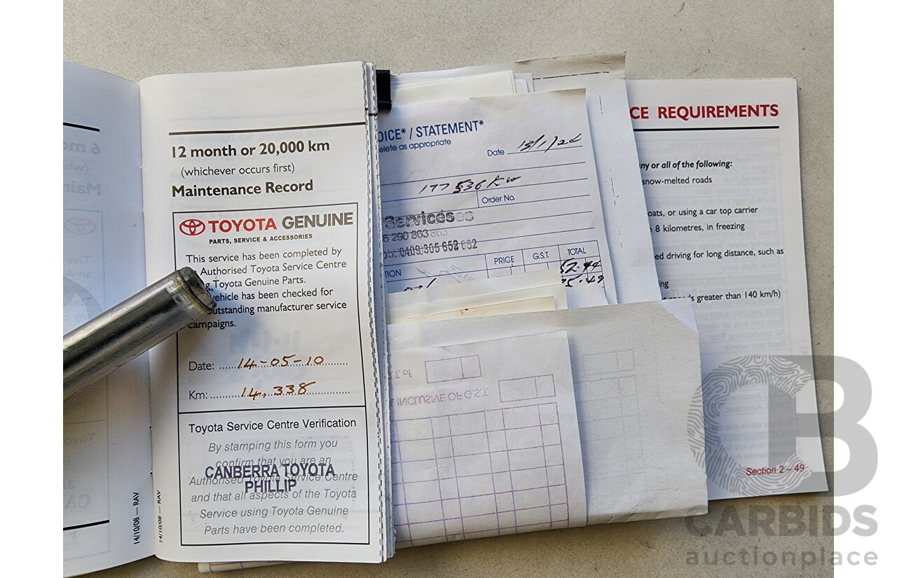 7/2009 Toyota Rav4 SX6 GSA33R 08 UPGRADE 4d Wagon Blue 3.5L