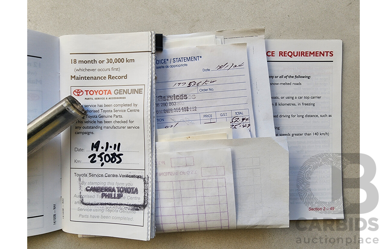 7/2009 Toyota Rav4 SX6 GSA33R 08 UPGRADE 4d Wagon Blue 3.5L