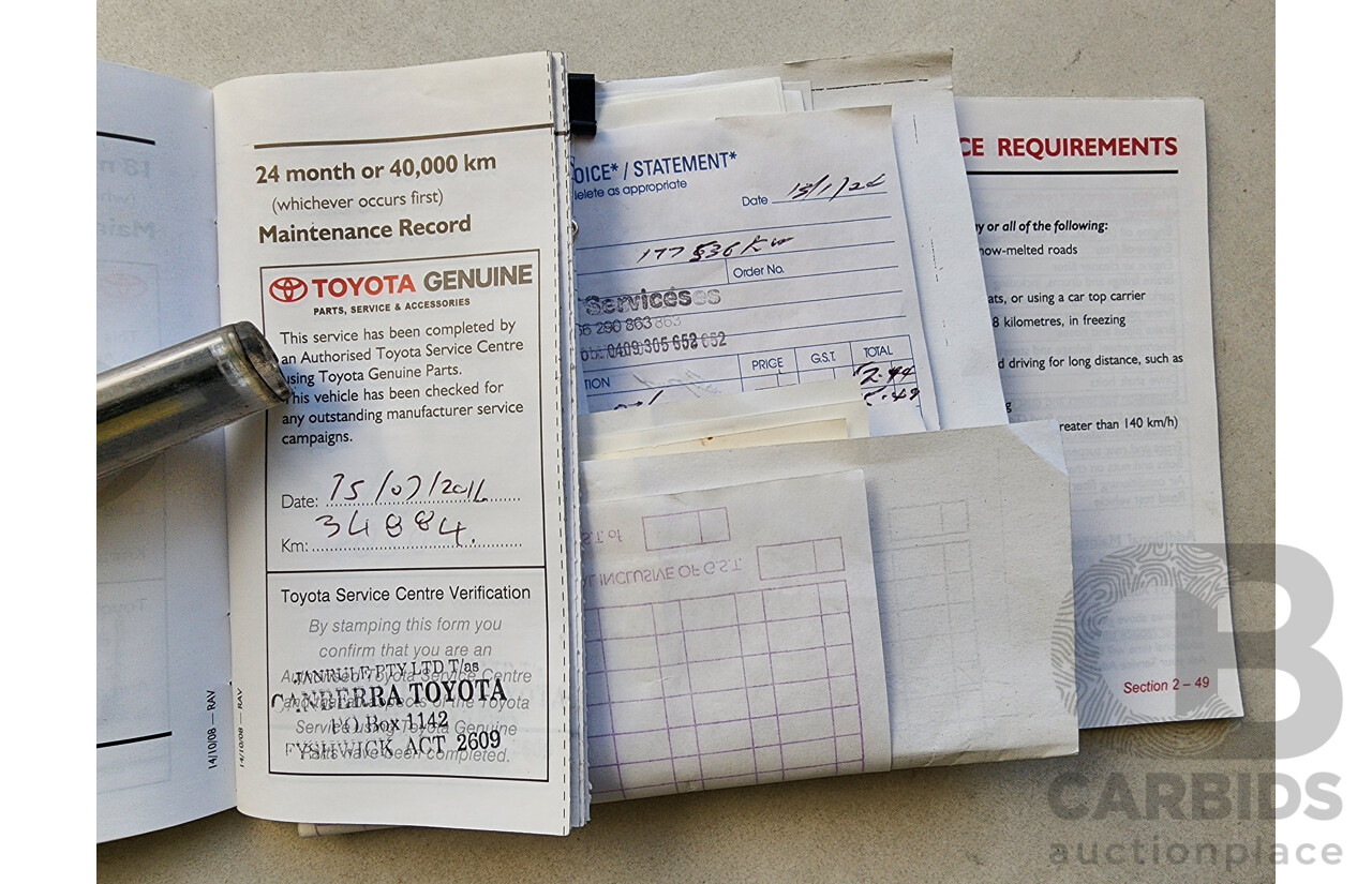 7/2009 Toyota Rav4 SX6 GSA33R 08 UPGRADE 4d Wagon Blue 3.5L