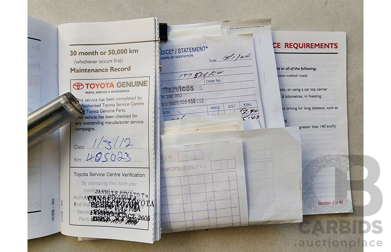 7/2009 Toyota Rav4 SX6 GSA33R 08 UPGRADE 4d Wagon Blue 3.5L