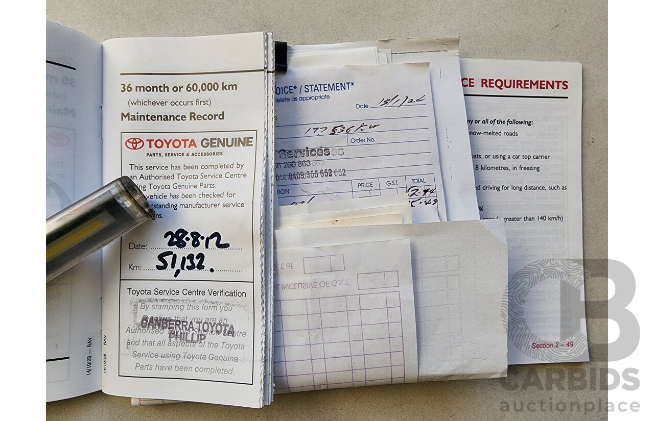 7/2009 Toyota Rav4 SX6 GSA33R 08 UPGRADE 4d Wagon Blue 3.5L