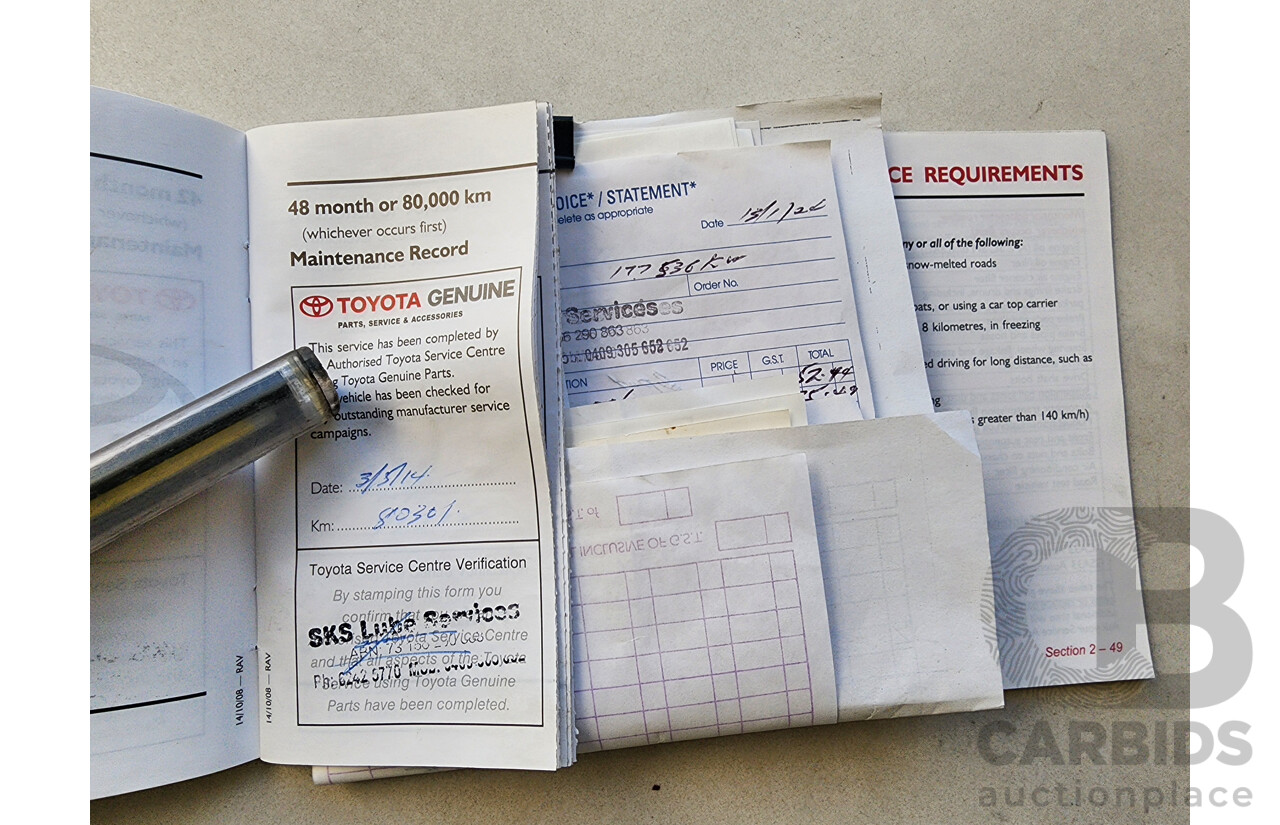 7/2009 Toyota Rav4 SX6 GSA33R 08 UPGRADE 4d Wagon Blue 3.5L