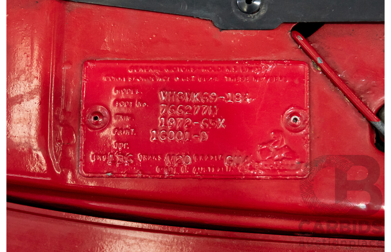 9/1981 Holden VH Commodore SL (Genuine 184 Package) 4d Sedan Maranello Red V8 4.2L - HDT SS Replica
