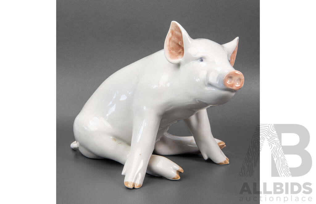 Royal Copenhagen Glazed Porcelain Sow Figure