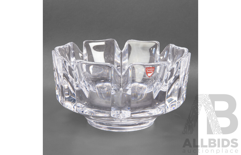 Orrefors Thick Gauge Cut Glass Bowl
